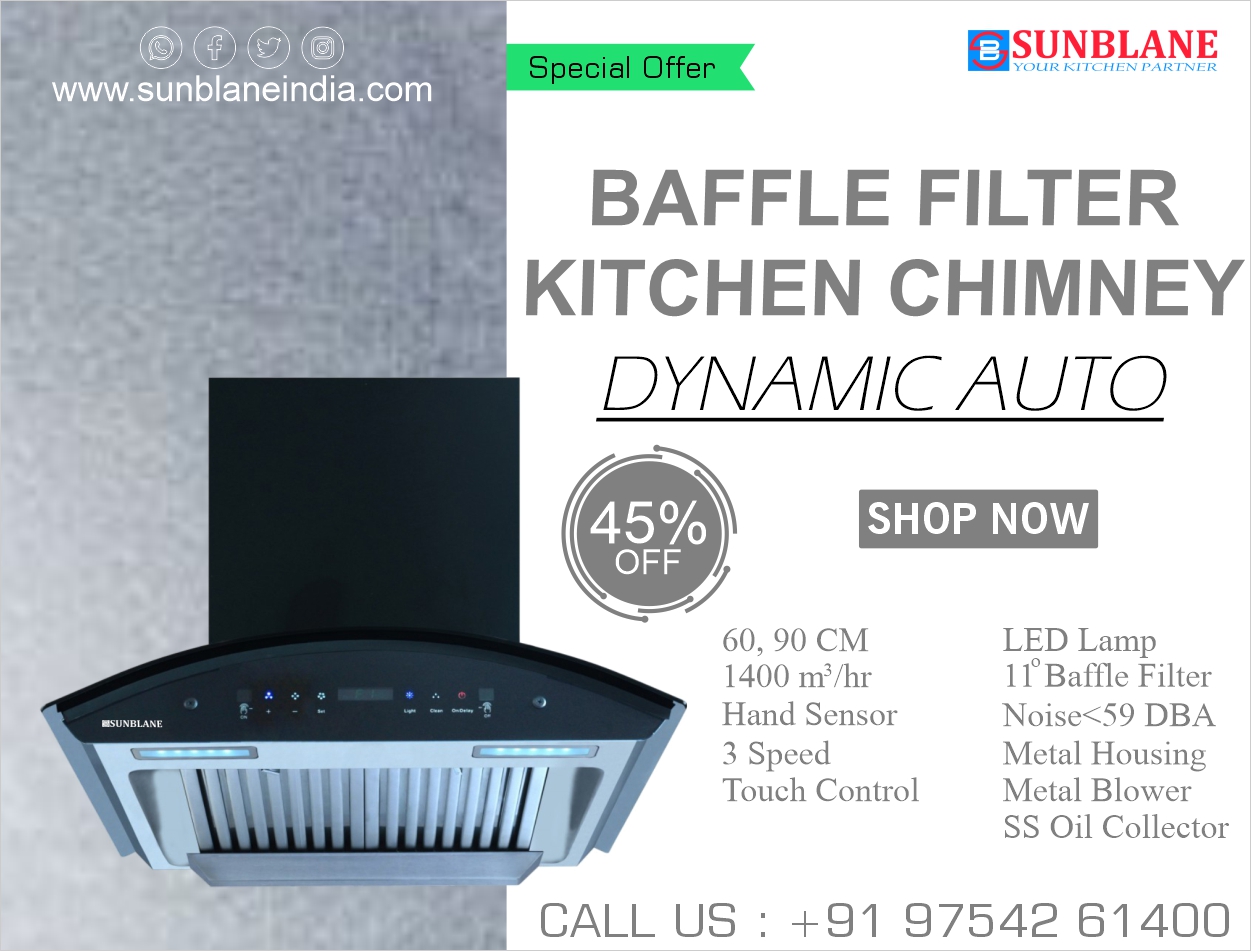 Sunblane appliances kitchen chimney moduler kitchen chimney Dynamic auto 60