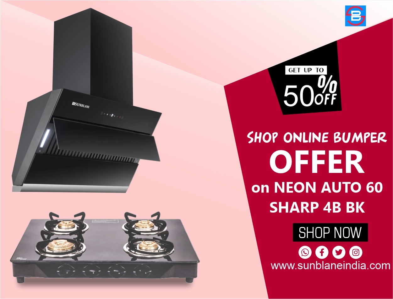 Sunblane appliances kitchen chimney moduler kitchen chimney Neon Auto 60 with Sharp 4b Bk