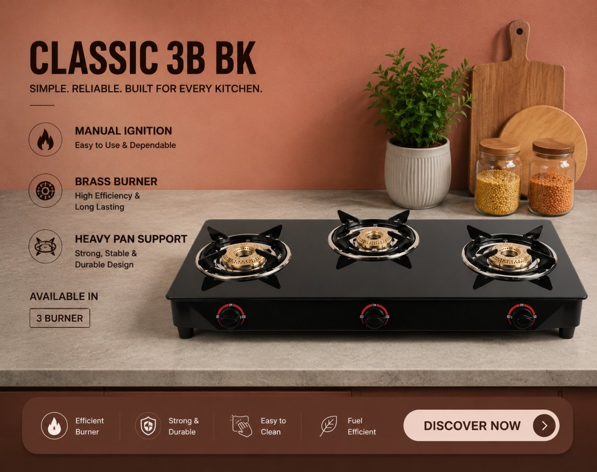 Classic 3B Bk cooktop