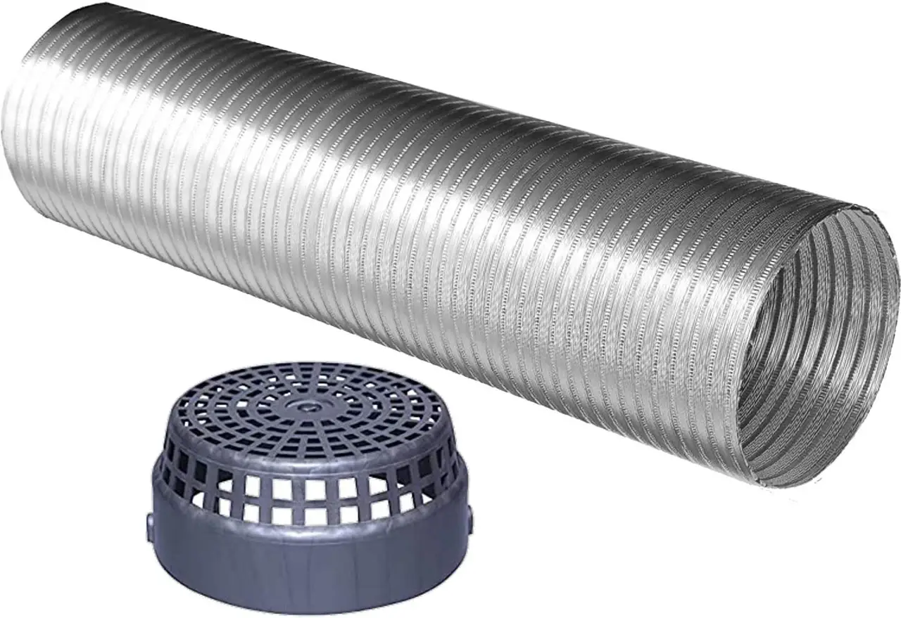 Flexible 6-Inch Aluminium Ducting, Heavy Duty, Extendable upto 5-Feet for Chimney Exhaust Semi Rigid Duct Pipe Hose Pipe